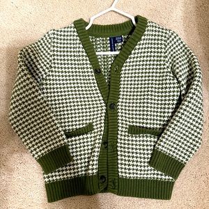 Janie and Jack bronze green Herringbone cardigan sweater size 18 to 24 unisex